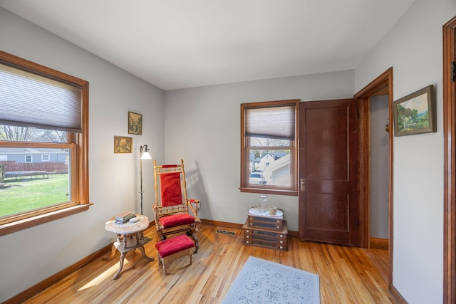 1114 6th St, Mankato, MN 56001 - living area featuring light wood-style flooring and baseboards