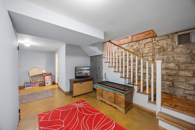 1114 6th St, Mankato, MN 56001 - stairway with concrete floors and baseboards