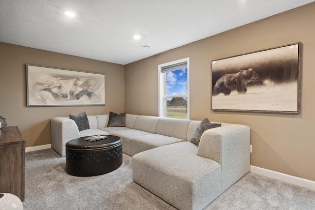 1905 Arbor Ln, Carver, MN 55315 - living area featuring baseboards, carpet flooring, and recessed lighting