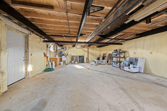 view of unfinished below grade area