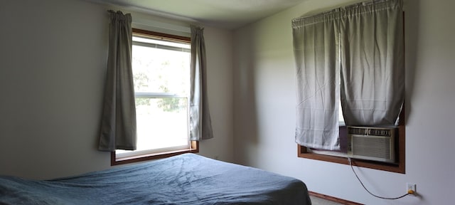 bedroom with cooling unit