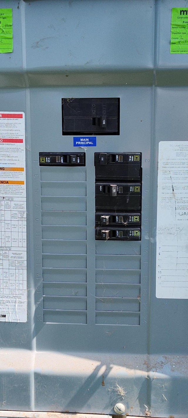 exterior details with electric panel