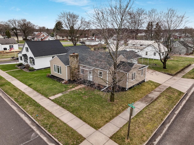 aerial view with a residential view