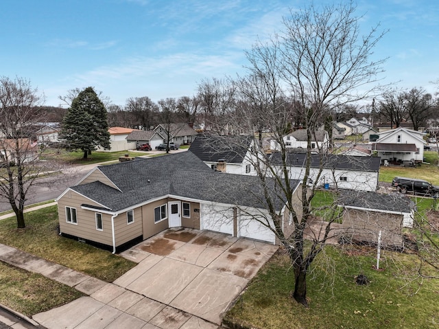 drone / aerial view featuring a residential view