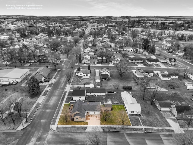 birds eye view of property featuring a residential view