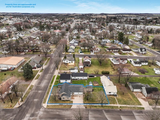 drone / aerial view featuring a residential view