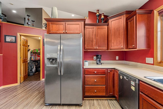 29107 Danel Ave, Randolph, MN 55065 - kitchen featuring stainless steel appliances, light countertops, light wood-style flooring, and recessed lighting