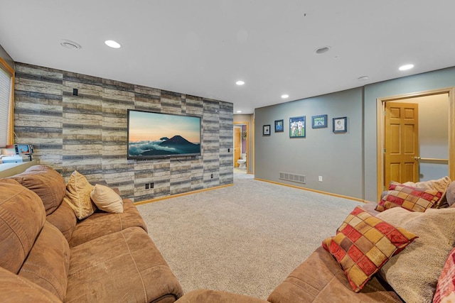 29107 Danel Ave, Randolph, MN 55065 - carpeted living area with an accent wall, recessed lighting, and baseboards