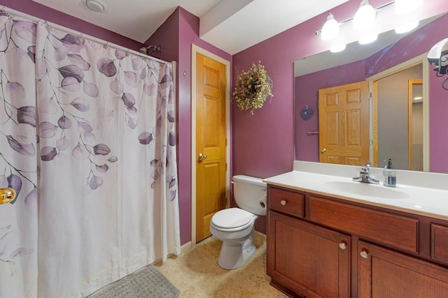 29107 Danel Ave, Randolph, MN 55065 - full bathroom with vanity, toilet, and a shower with curtain
