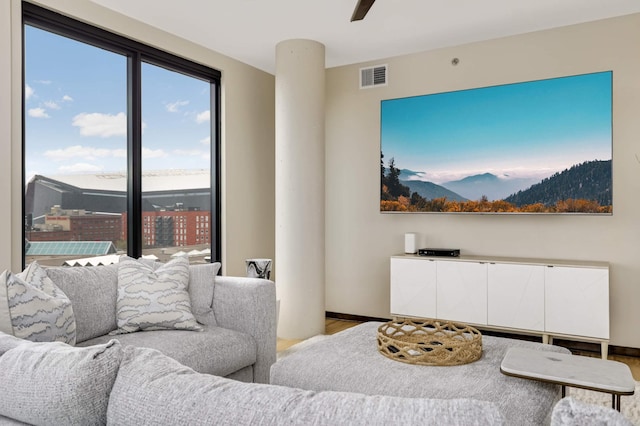 1240 2nd St Unit 701, Minneapolis, MN 55415 - living area featuring wood finished floors and baseboards
