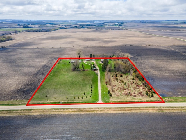 bird's eye view featuring a rural view