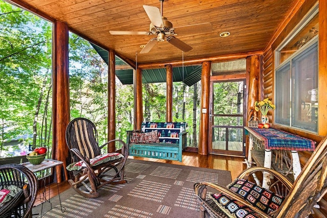 51641 Edgewater Rd, Spring Lake, MN 56680 - sunroom / solarium with ceiling fan