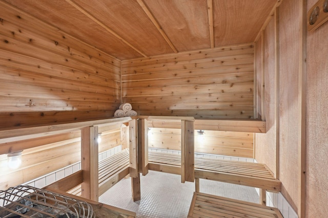 view of sauna / steam room featuring tile patterned flooring