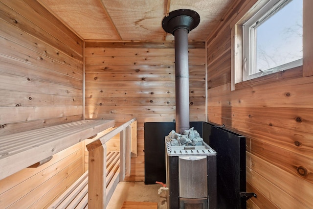 view of sauna