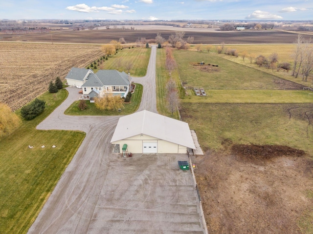 bird's eye view with a rural view