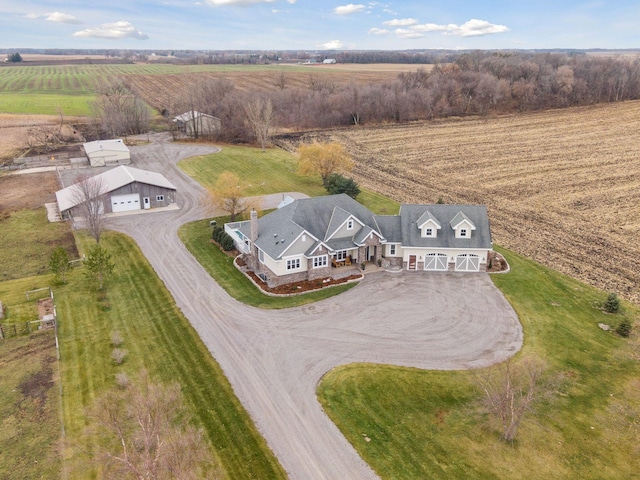 drone / aerial view with a rural view