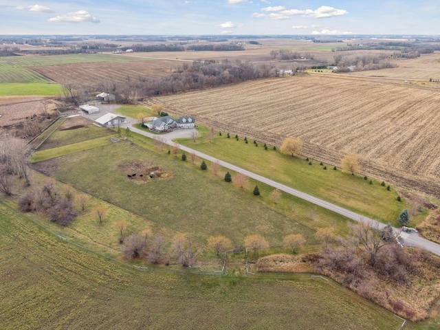 bird's eye view with a rural view