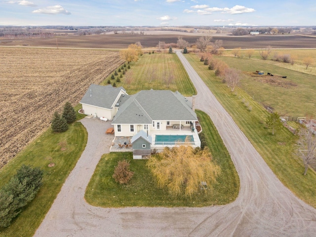 aerial view featuring a rural view