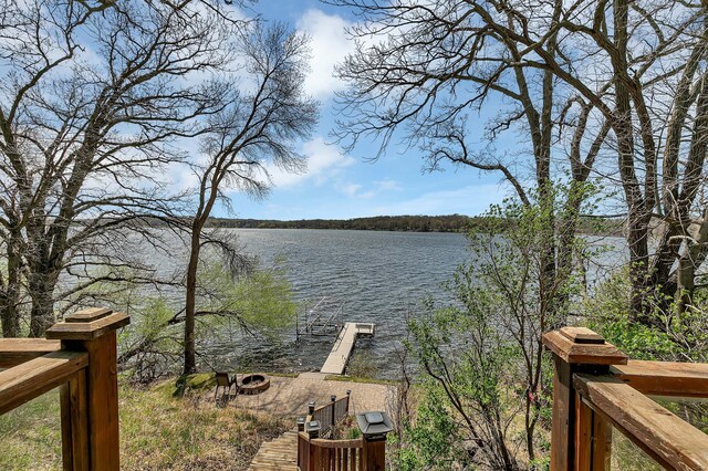 water view with a dock