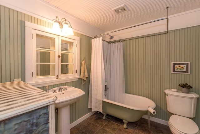 9472 Rocky Point Trl, Lake Shore, MN 56468 - bathroom with baseboards and wallpapered walls