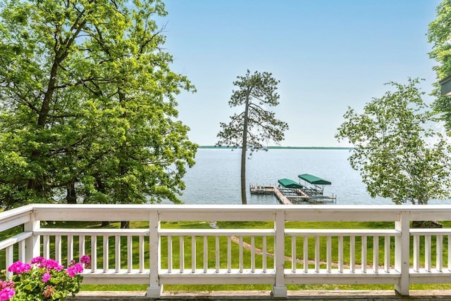 9472 Rocky Point Trl, Lake Shore, MN 56468 - water view featuring a boat dock and boat lift