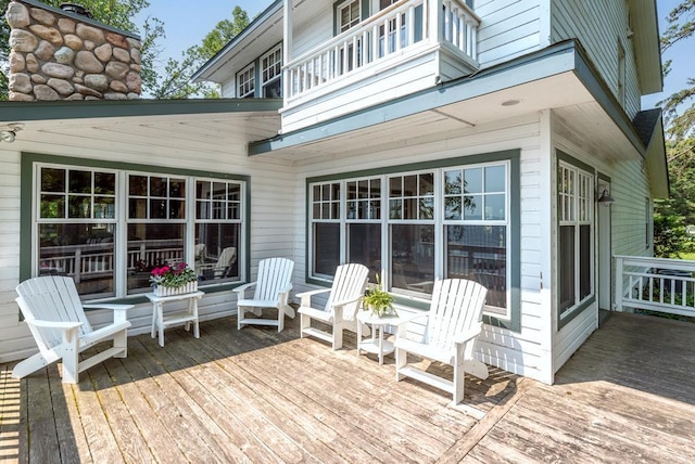 9472 Rocky Point Trl, Lake Shore, MN 56468 - view of wooden terrace