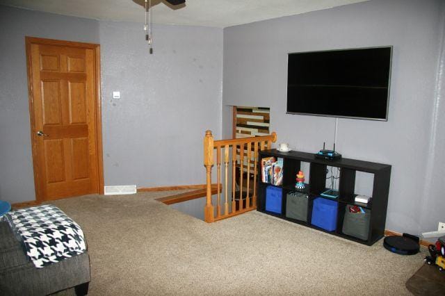 21 Main St, Luck, WI 54853 - recreation room with carpet and a ceiling fan