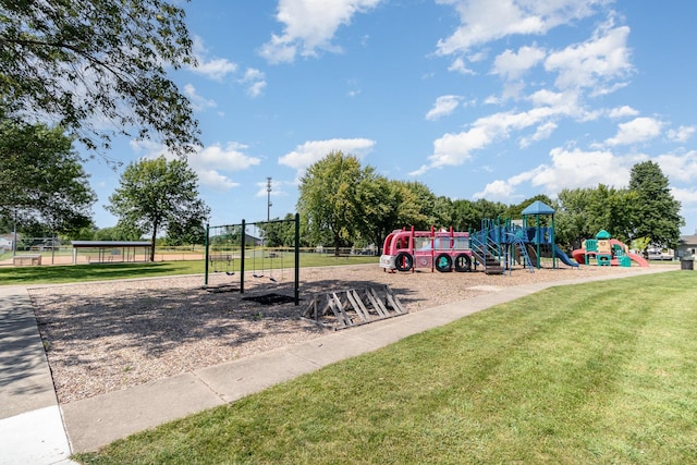 community play area featuring a yard
