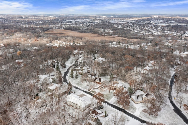 view of snowy aerial view