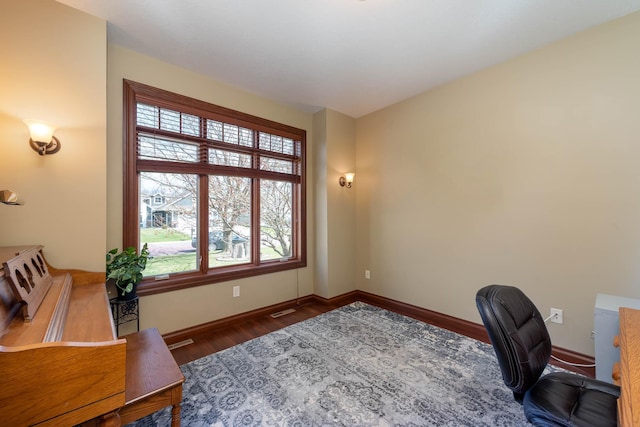 105 Viking Ct, Mankato, MN 56001 - office space with visible vents, plenty of natural light, baseboards, and wood finished floors