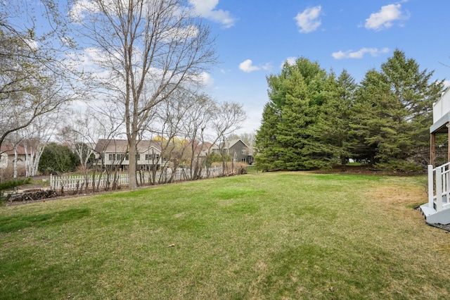 view of yard featuring fence