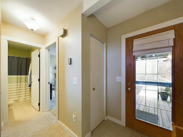 hallway with baseboards