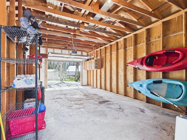 interior space with a garage
