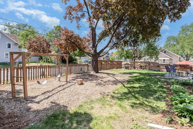 view of yard featuring a playground
