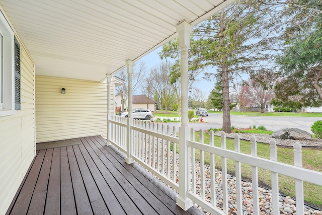 deck with a porch