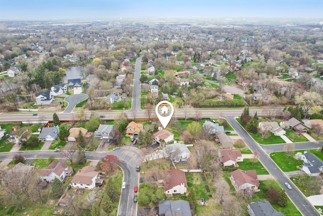 aerial view with a residential view