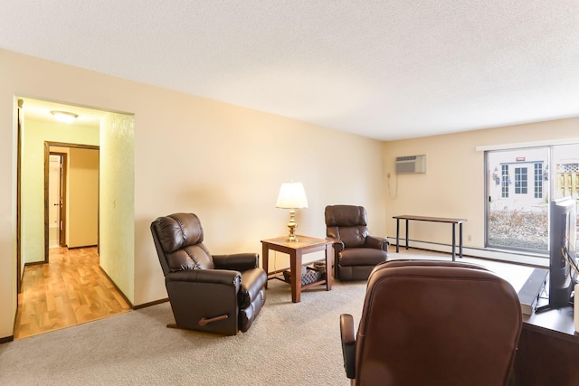 4566 Cedar Lake Rd S Unit 3, Saint Louis Park, MN 55416 - living area with carpet flooring, baseboards, and a wall unit AC