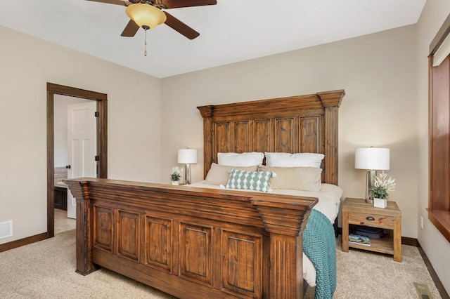 3839 189th Ln NW, Oak Grove, MN 55303 - bedroom featuring light carpet, baseboards, and a ceiling fan
