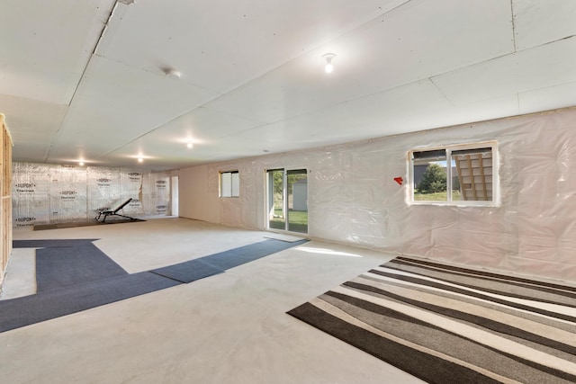 basement featuring plenty of natural light