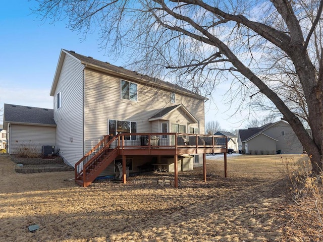 2052 Wilhelm Ct, Shakopee, MN 55379 - rear view of property with a deck, cooling unit, and stairs