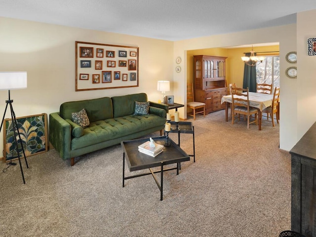 2052 Wilhelm Ct, Shakopee, MN 55379 - carpeted living area with a chandelier