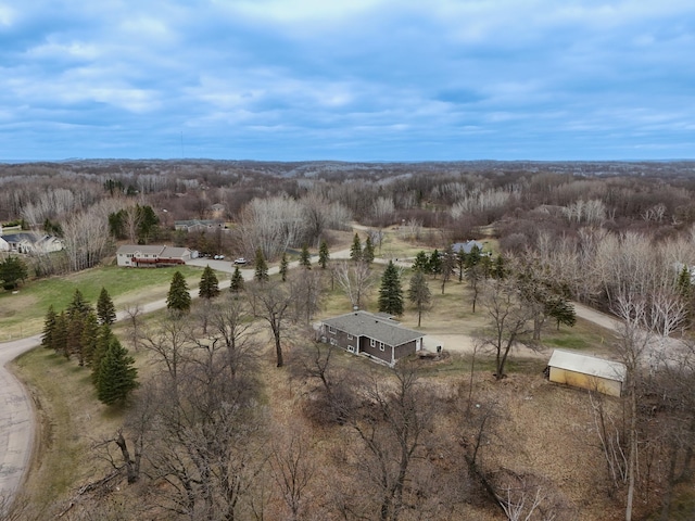 drone / aerial view with a rural view