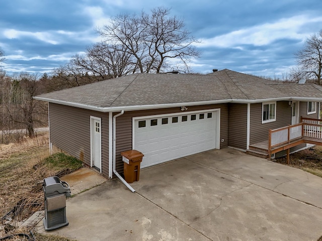 garage with driveway