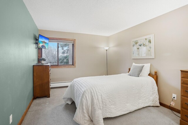 3850 Plymouth Blvd Unit 318, Plymouth, MN 55446 - bedroom featuring carpet flooring, baseboards, and a baseboard heating unit