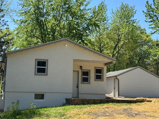 view of front of home with stucco siding