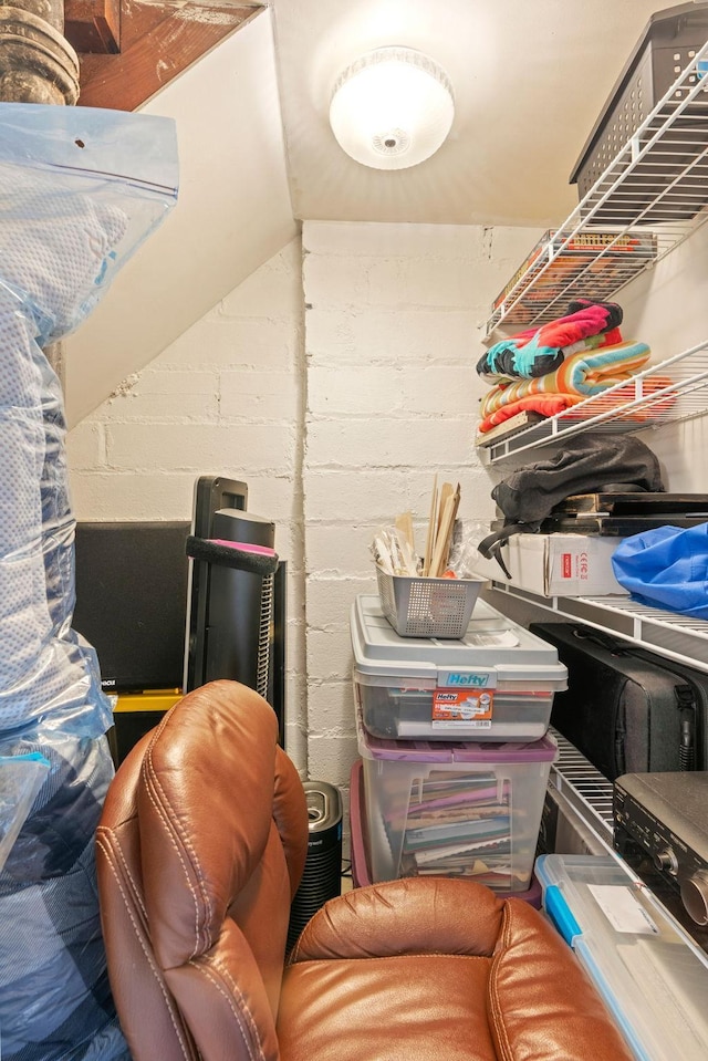 view of storage area