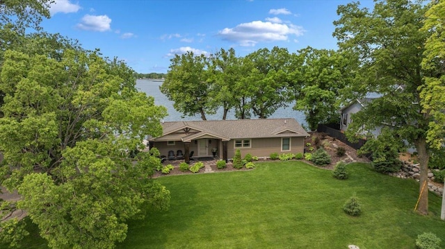 11831 Gulden Ave NW, Maple Lake, MN 55358 - view of front facade with a front lawn and a water view