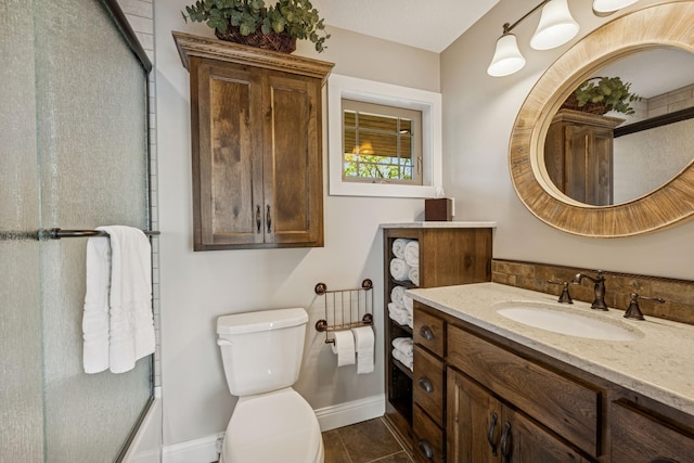 11831 Gulden Ave NW, Maple Lake, MN 55358 - bathroom with vanity, tile patterned floors, and combined bath / shower with glass door