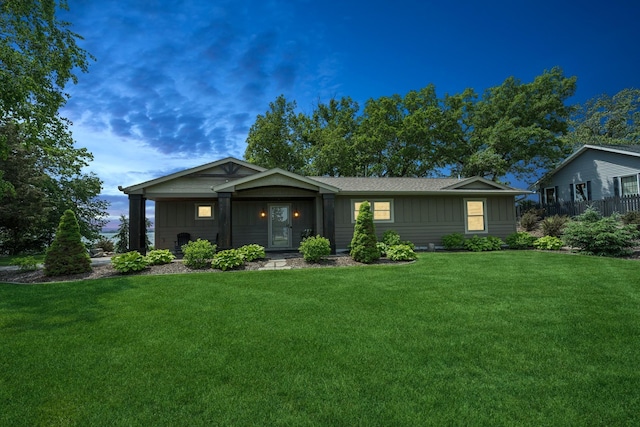 11831 Gulden Ave NW, Maple Lake, MN 55358 - ranch-style home with a yard and board and batten siding