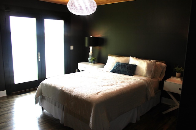 bedroom with wood finished floors